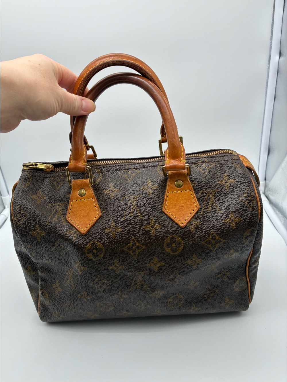 Louis Vuitton Monogram Speedy 25 vintage  Satchel - Brown & Tan Leather